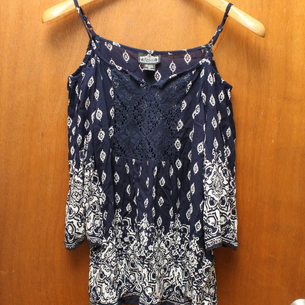 Open Shoulder Boho Peasant Top